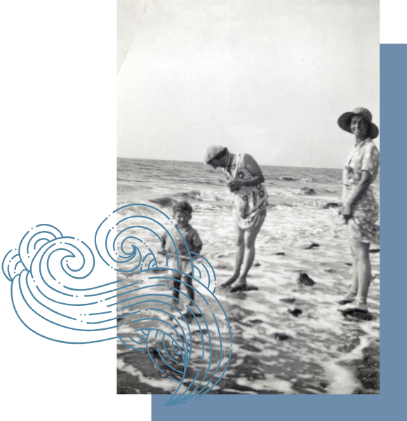 Transgénérationnel Narbonne en ligne Photo de famille ancienne, 3 générations à la plage